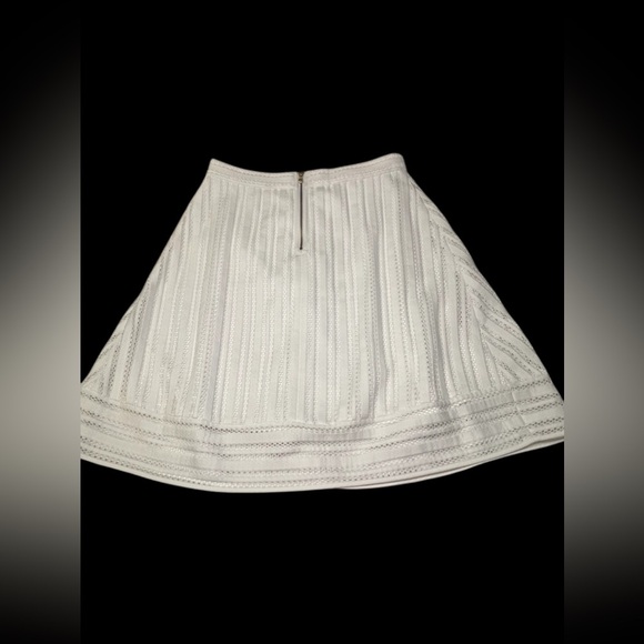 J. Crew Striped Eyelet White Skirt Women’s size 6 zip/ hook and eye closure NEW - Picture 4 of 9